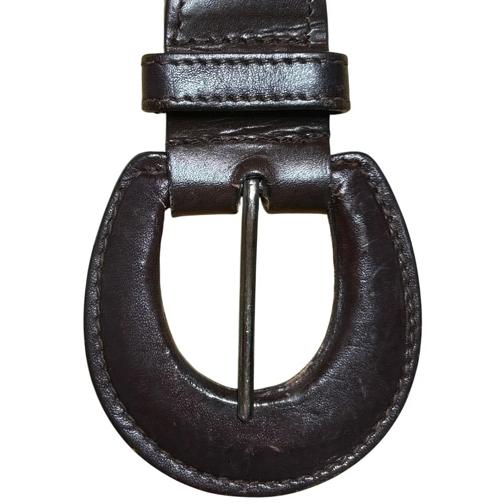 Worth Braided Leather Belt Dark Brown 1.5